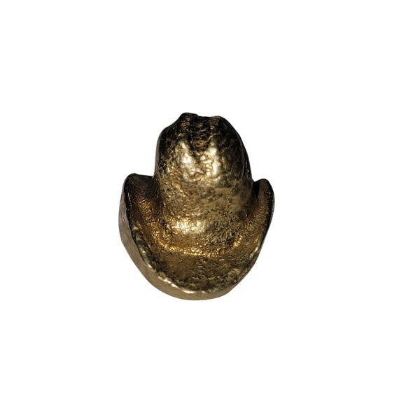 Vintage Estate Find Solid Brass Miniature Cowboy Hat Thimble T-5 - Picture 3 of 5